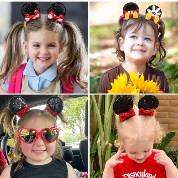 Minnie Mouse Ears Hair clips • Gold bows - Picture 11 of 11